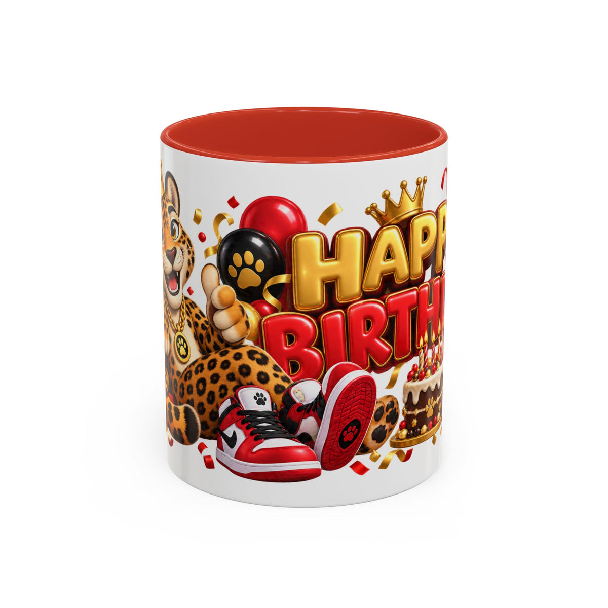 Title: Happy Birthday Jaguar Mug – Colorful 3D Birthday Gift – White Coffee Mug