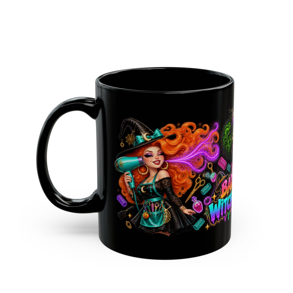 Bad Hair Witch Please Halloween Hairstylist Black Mug