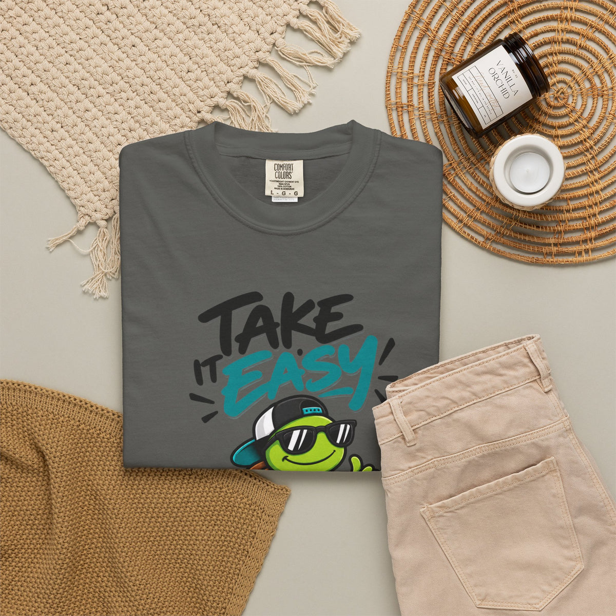 Take It Easy Skate Turtle Graphic T-Shirt | Festora Everyday