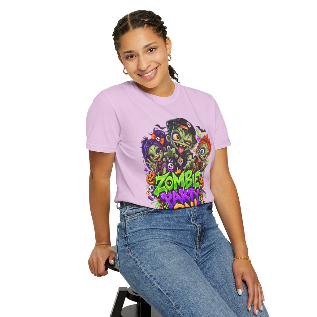 Zombie Party On! – Halloween Zombie Crew Graphic T-Shirt