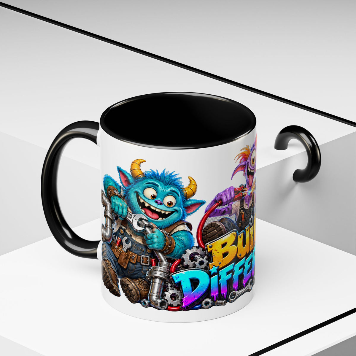Built Different Monster Workshop Halloween White Mug