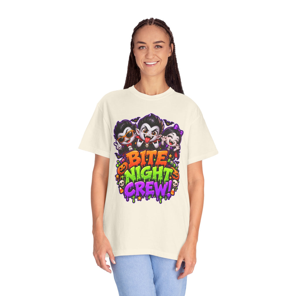 Bite Night Crew Halloween T-Shirt – Funny Vampire Graphic Tee