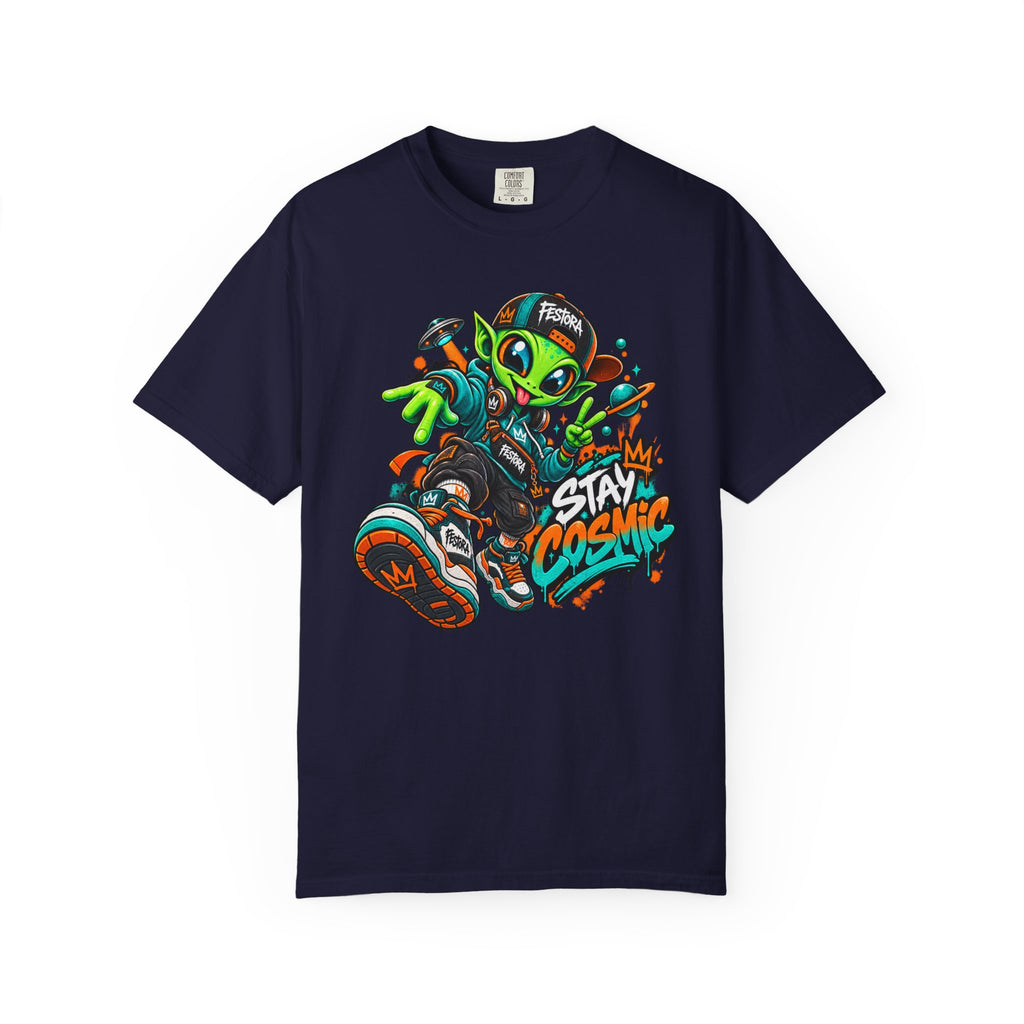 Alien Streetwear T-Shirt — “Stay Cosmic” Graphic Tee