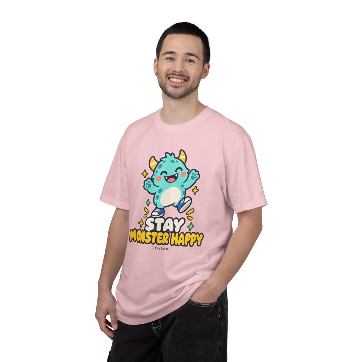 Stay Monster Happy – Cute Monster Graphic T-Shirt