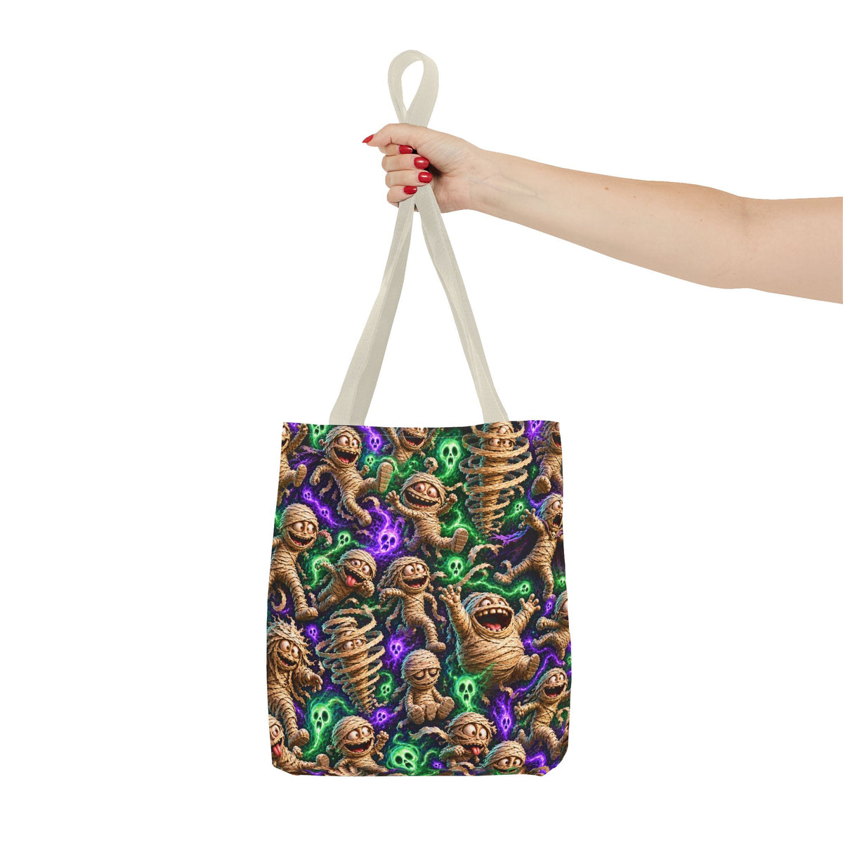 Mummy Party Tote Bag — Cute Spooky Halloween All-Over Print Tote