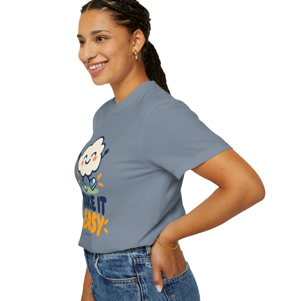 Take It Easy – Happy Cloud Graphic T-Shirt | Festora Everyday