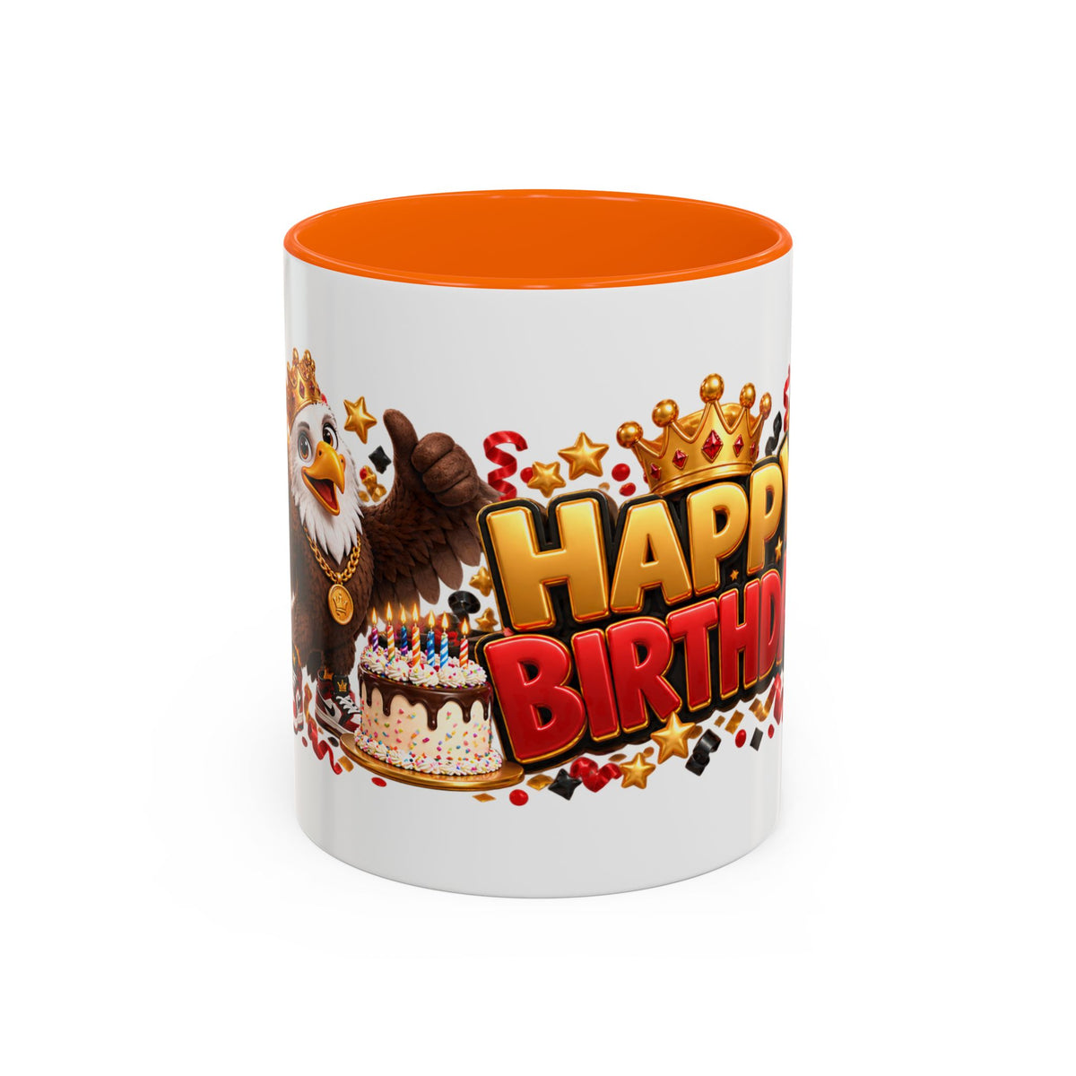 Happy Birthday Eagle Mug – Colorful 3D Birthday Gift – White Coffee Mug