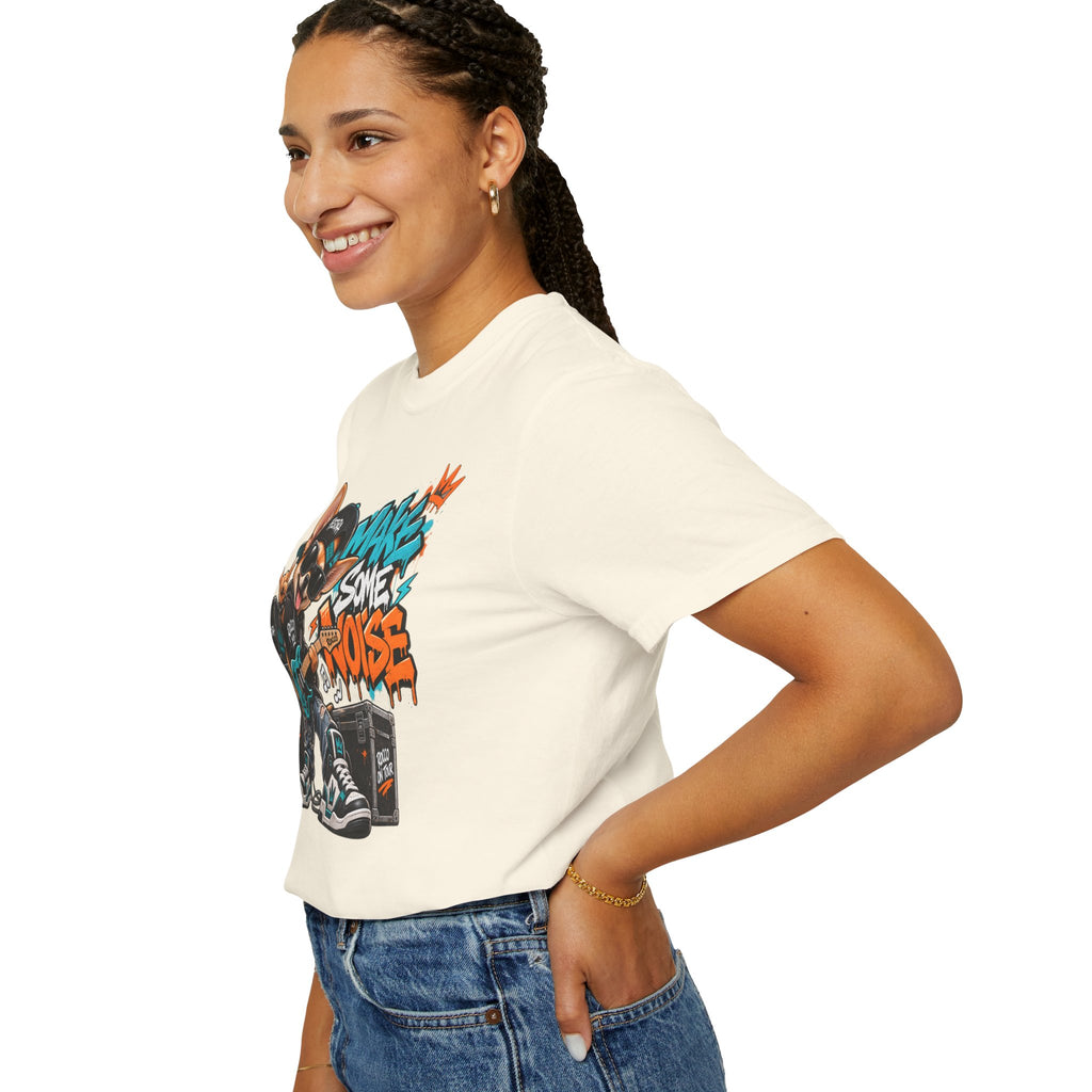 Make Some Noise Rocco Graphic T-Shirt — Streetwear Rock Dog Tee