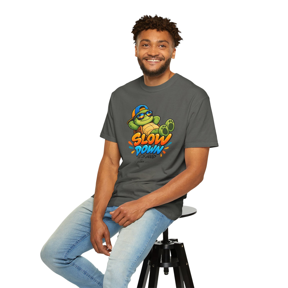 Slow Down, Life Is Good – Turtle Graphic T-Shirt | Festora Everyday