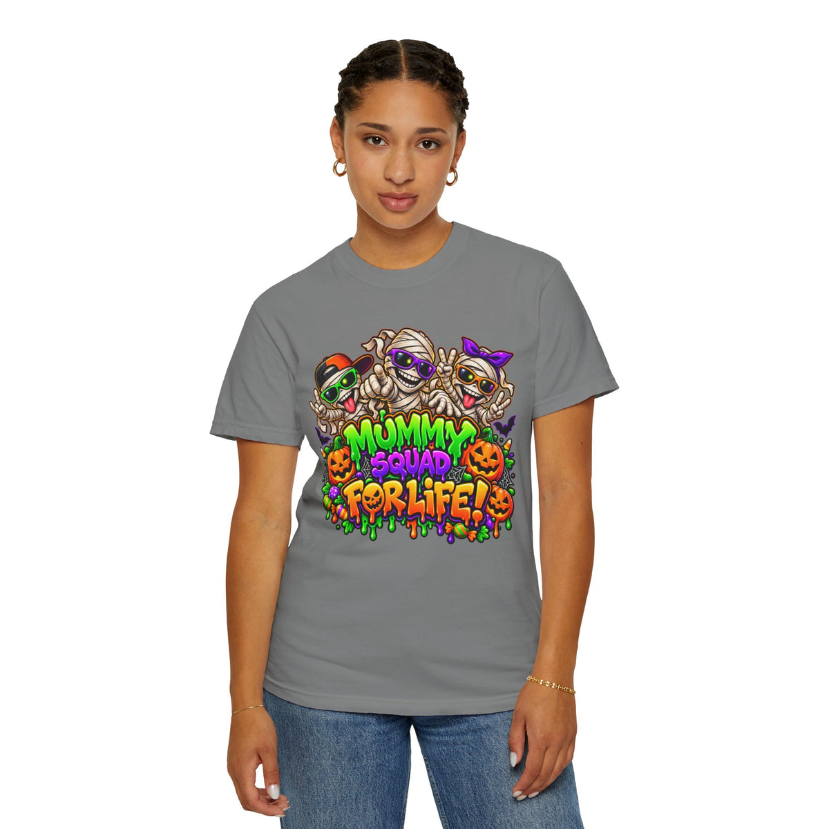 Mummy Squad For Life Halloween T-Shirt – Funny Colorful Mummy Graphic Tee