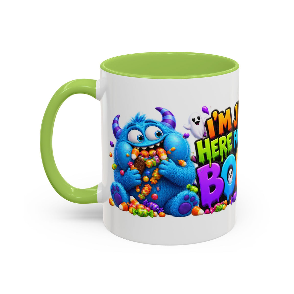 I’m Just Here for the Boos Funny Halloween Monster White Mug