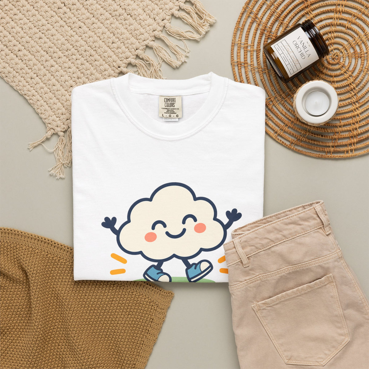 Take It Easy – Happy Cloud Graphic T-Shirt | Festora Everyday