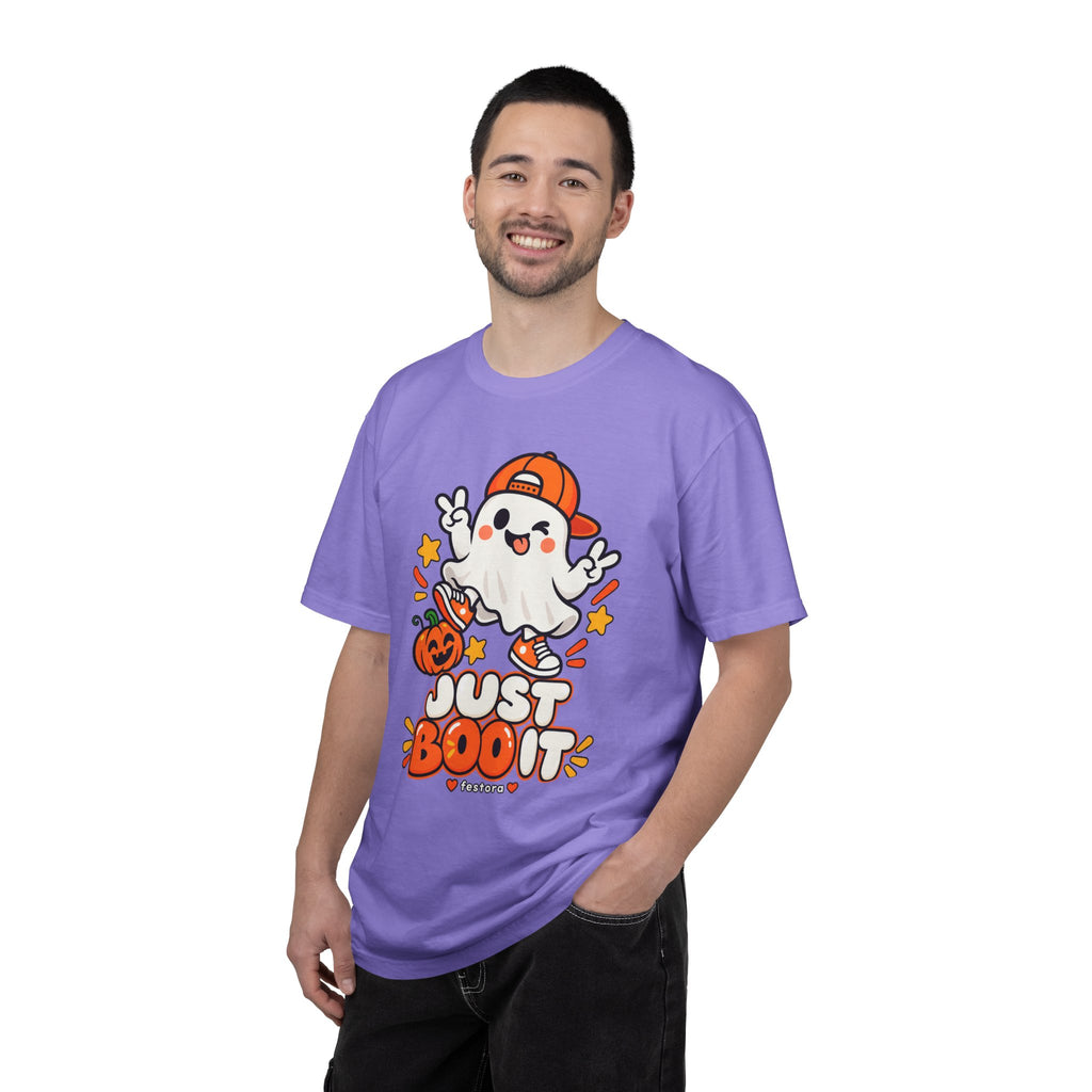 Just Boo It Halloween T-Shirt | Cute Skater Ghost Graphic Tee