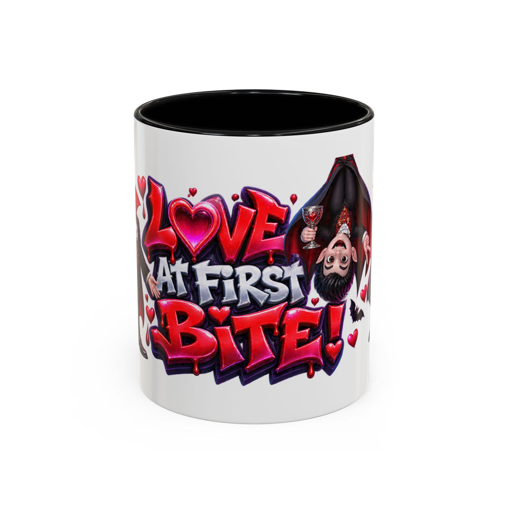 Love at First Bite Funny Vampire Halloween White Mug