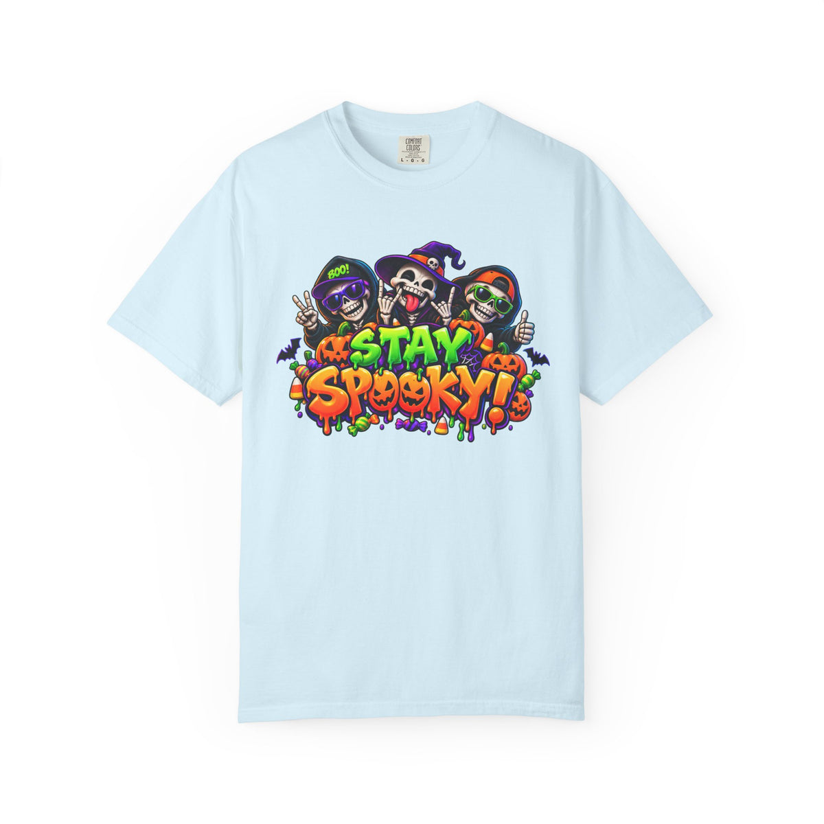 Stay Spooky Halloween T-Shirt – Funny Skeleton Crew Colorful Graphic Tee