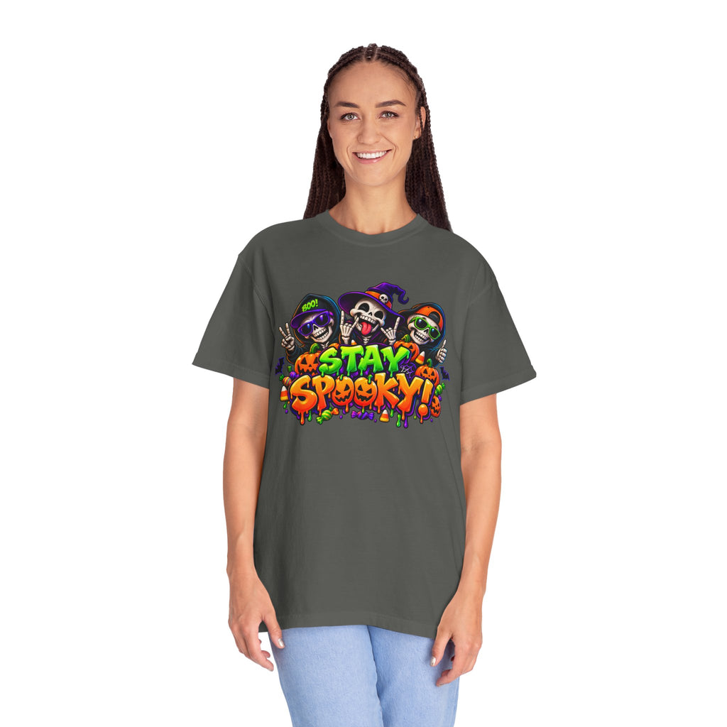 Stay Spooky Halloween T-Shirt – Funny Skeleton Crew Colorful Graphic Tee
