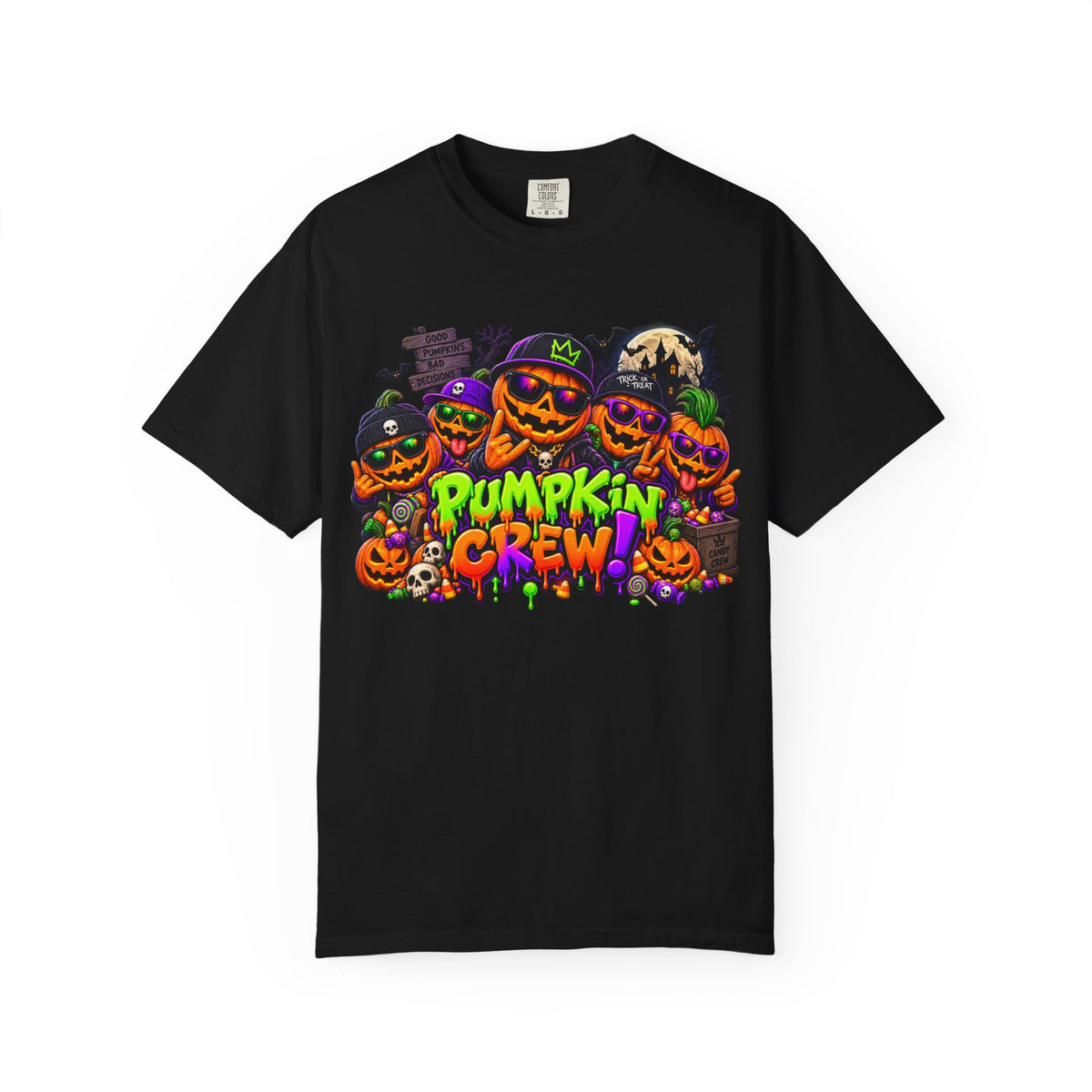 Pumpkin Crew Halloween T-Shirt – Funny Jack O’ Lantern Graphic Tee