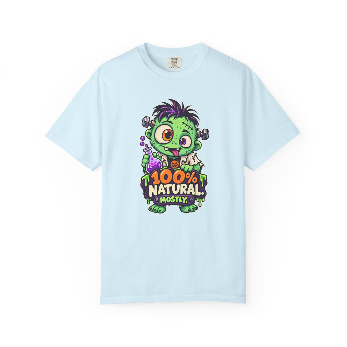 100% Natural. Mostly. – Cute Halloween Lab Monster T-Shirt