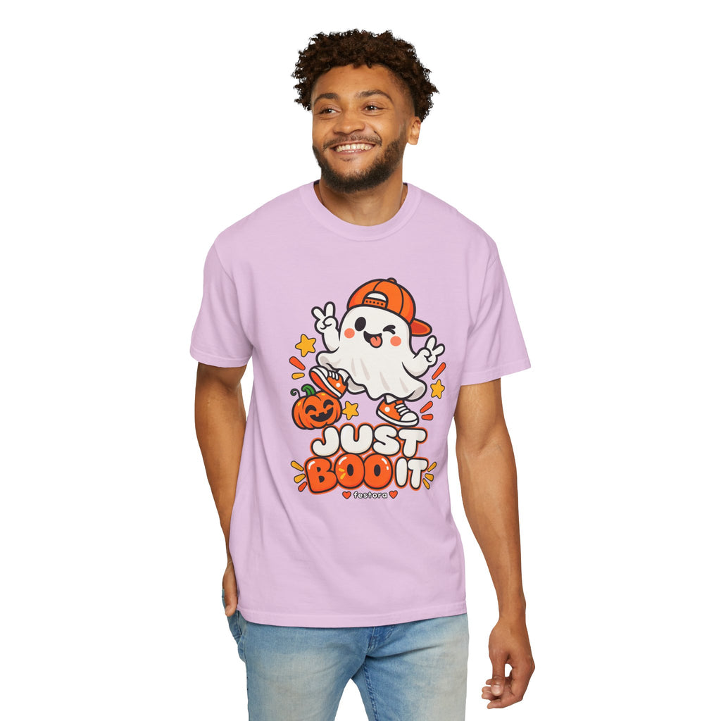 Just Boo It Halloween T-Shirt | Cute Skater Ghost Graphic Tee