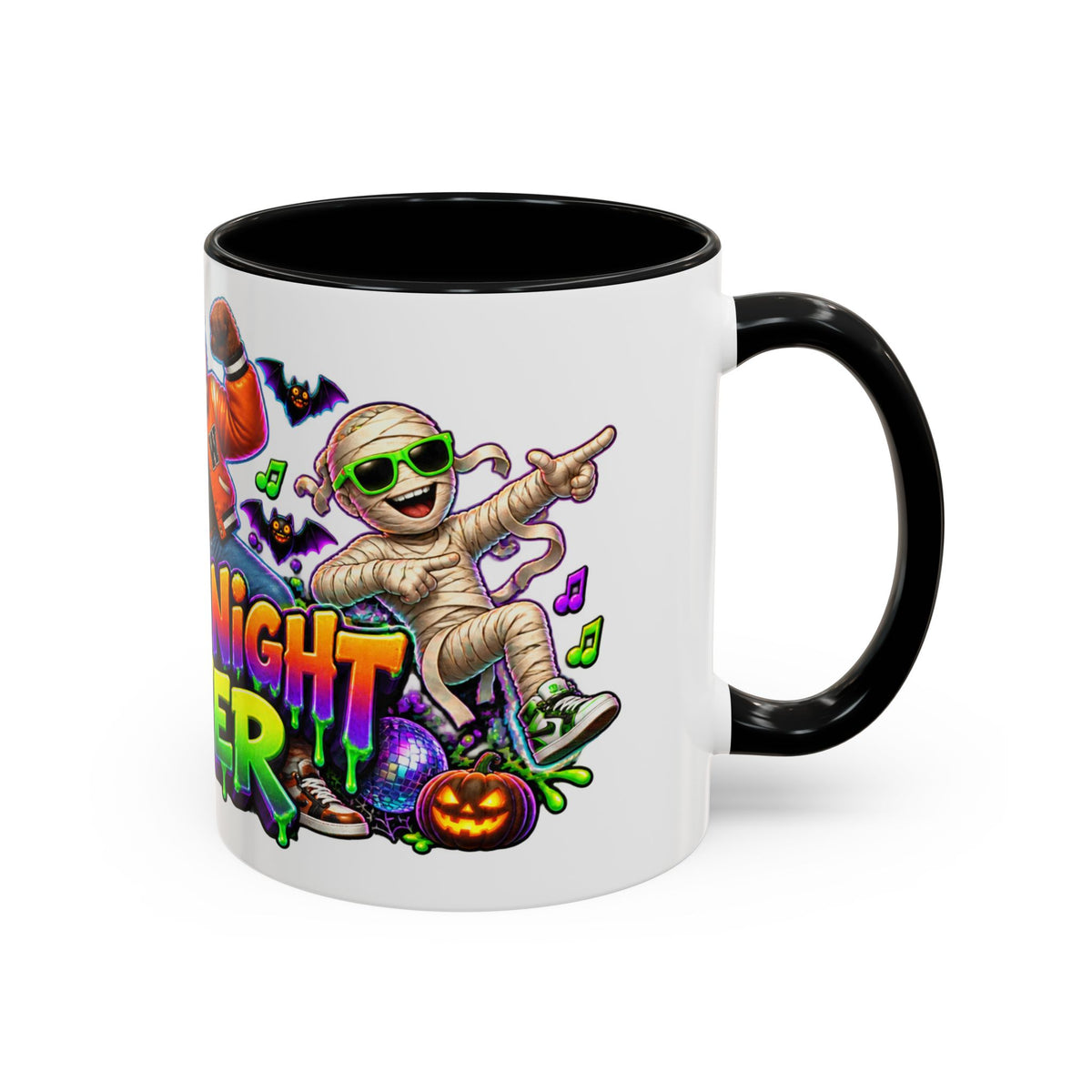 Fright Night Fever Dancing Monsters Halloween White Mug
