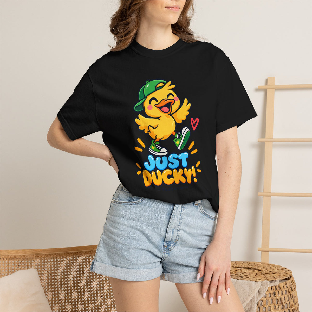 Just Ducky! – Cute Happy Duck Graphic T-Shirt
