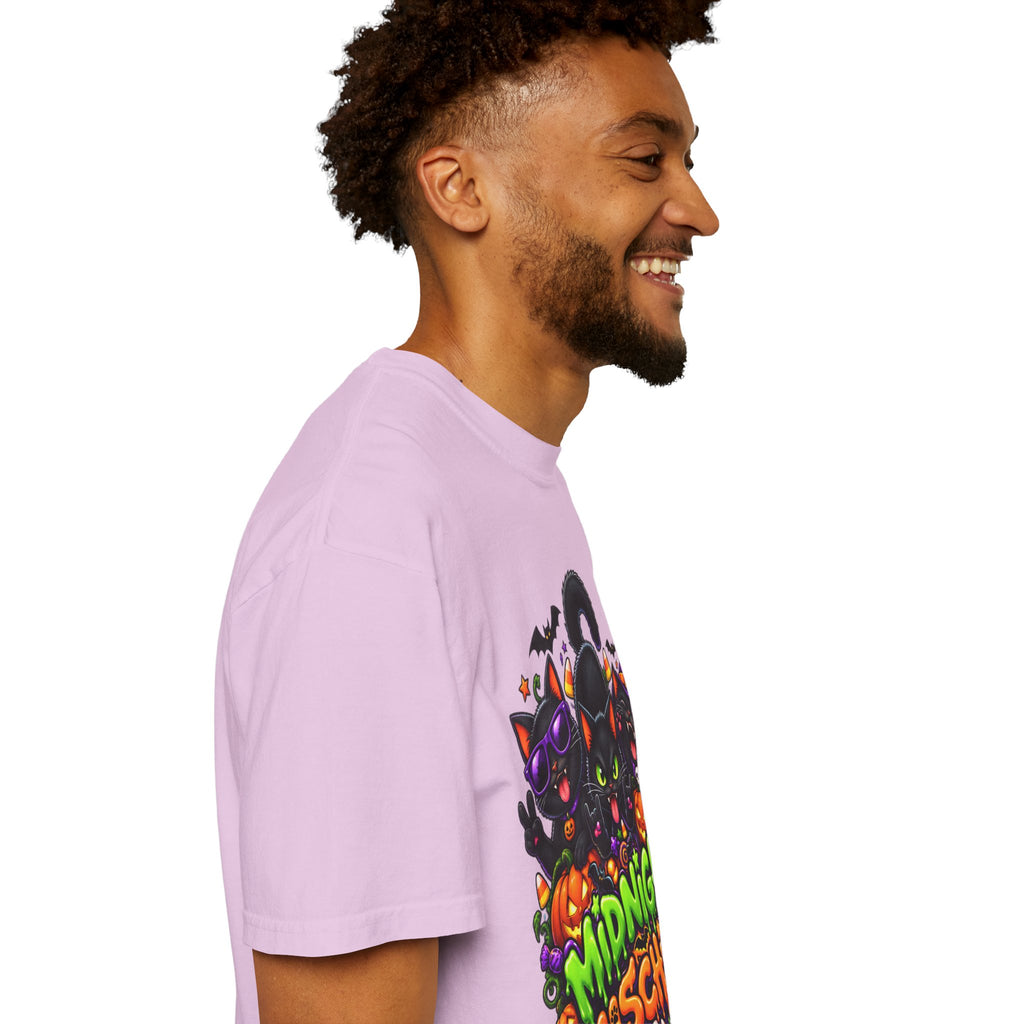 Midnight Mischief Halloween T-Shirt – Funny Black Cat Graphic Tee