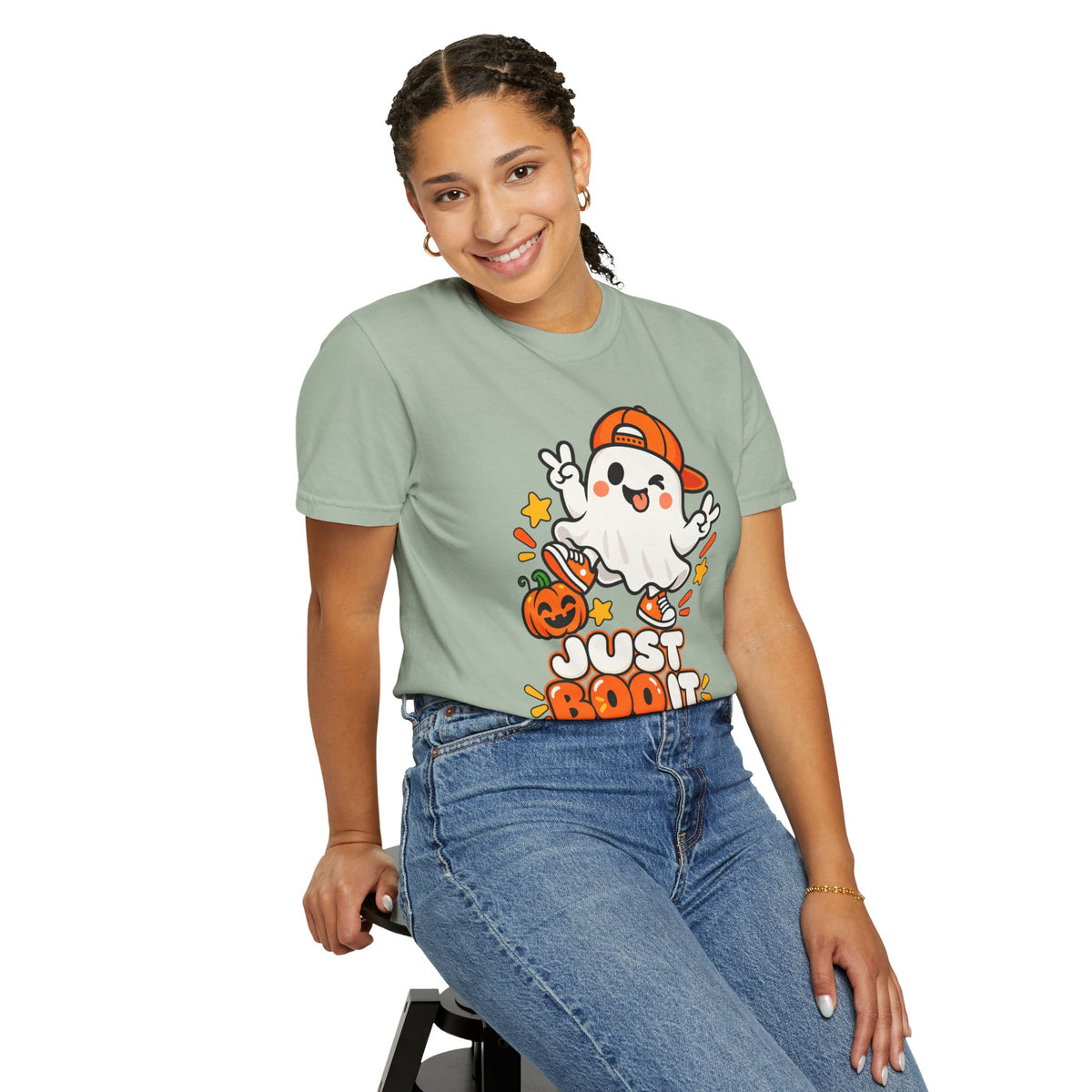 Just Boo It Halloween T-Shirt | Cute Skater Ghost Graphic Tee