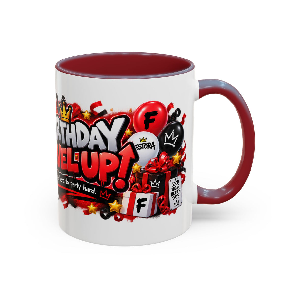 Festora Grafx Birthday Mug – Birthday Level Up Robot Coffee Cup
