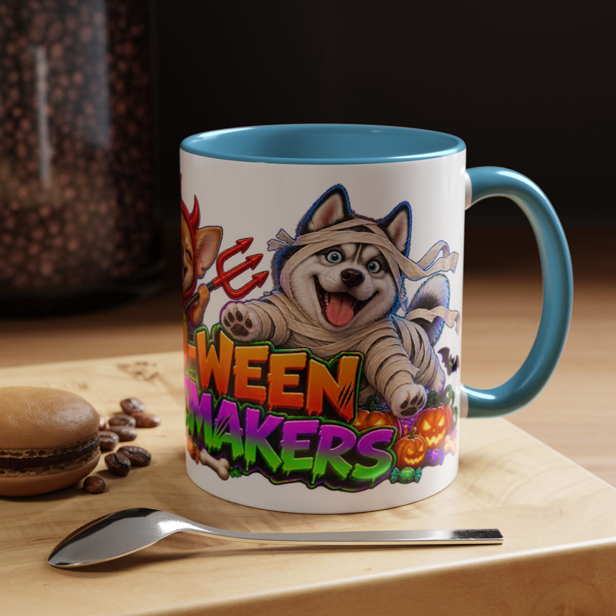 Howl-O-Ween Troublemakers Costume Dogs Halloween White Mug