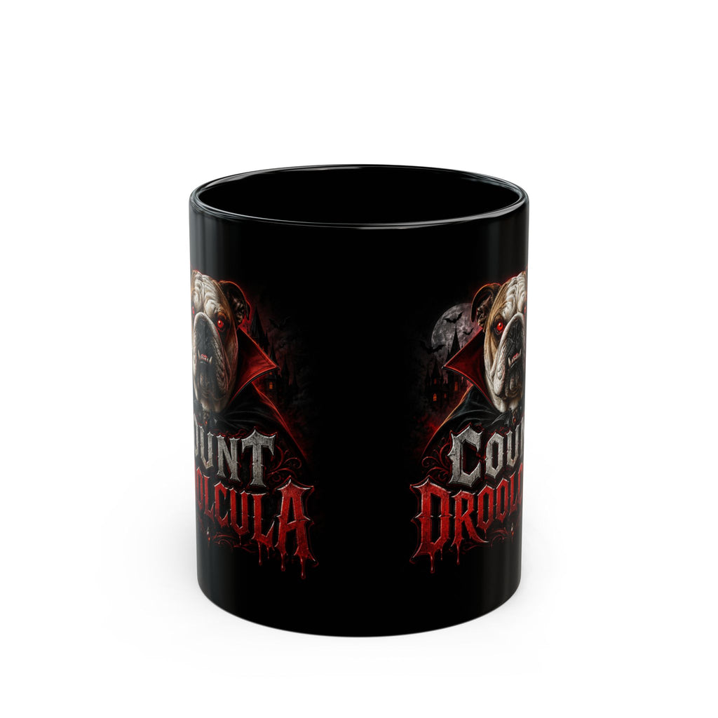 Count Droolcula Bulldog Mug — Gothic Vampire Dog Coffee Cup (11oz & 15oz)