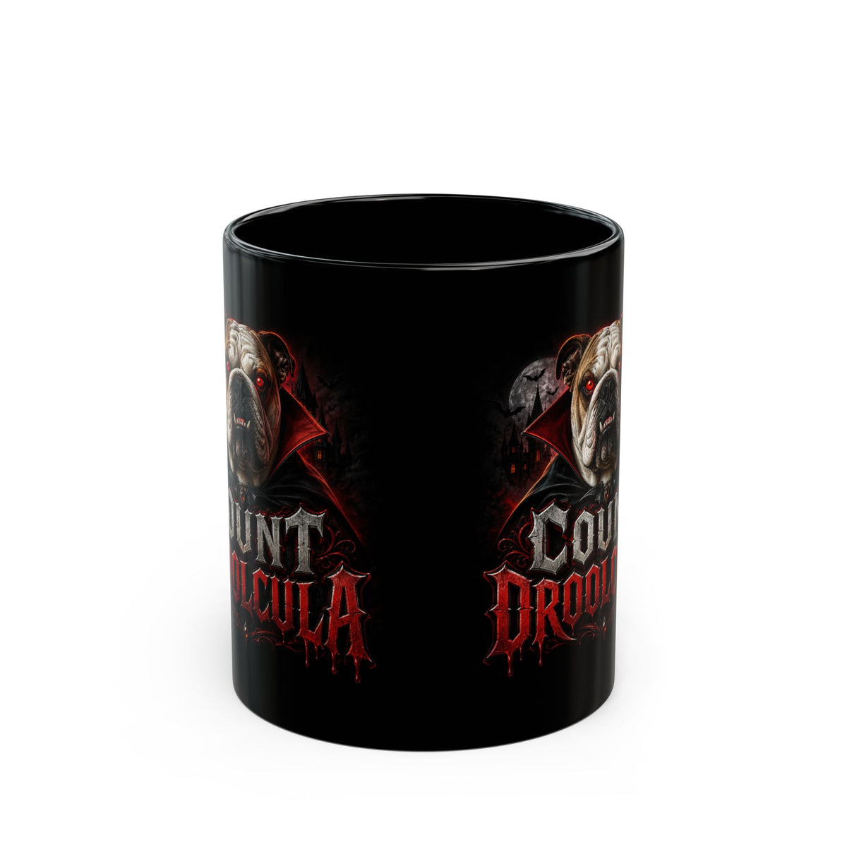 Count Droolcula Bulldog Mug — Gothic Vampire Dog Coffee Cup (11oz & 15oz)