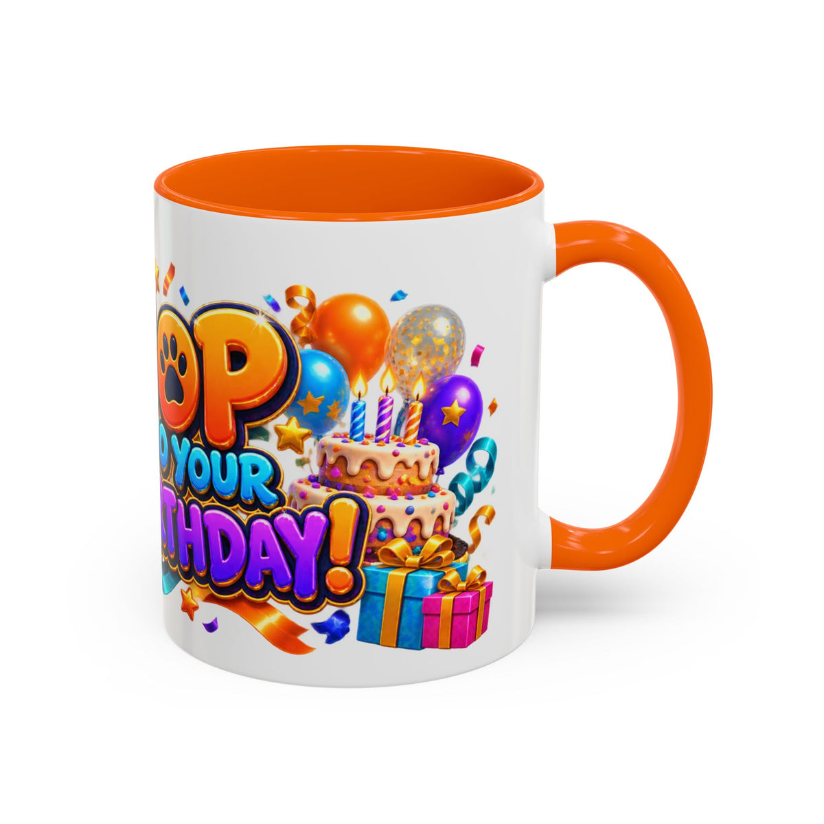 Hop Into Your Birthday White Mug – Cute Kangaroo Birthday Cup, Colorful Fun Party Gift