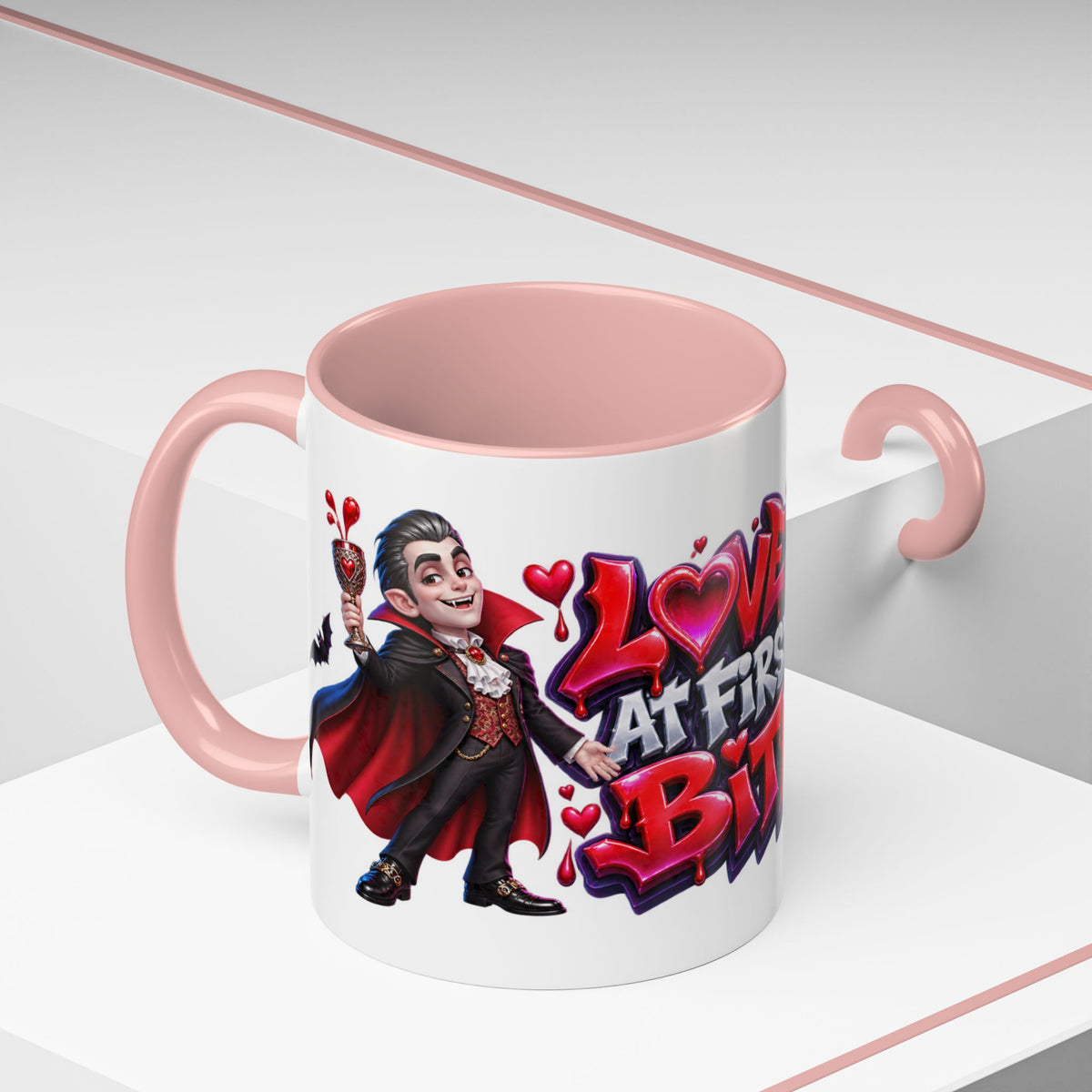 Love at First Bite Funny Vampire Halloween White Mug