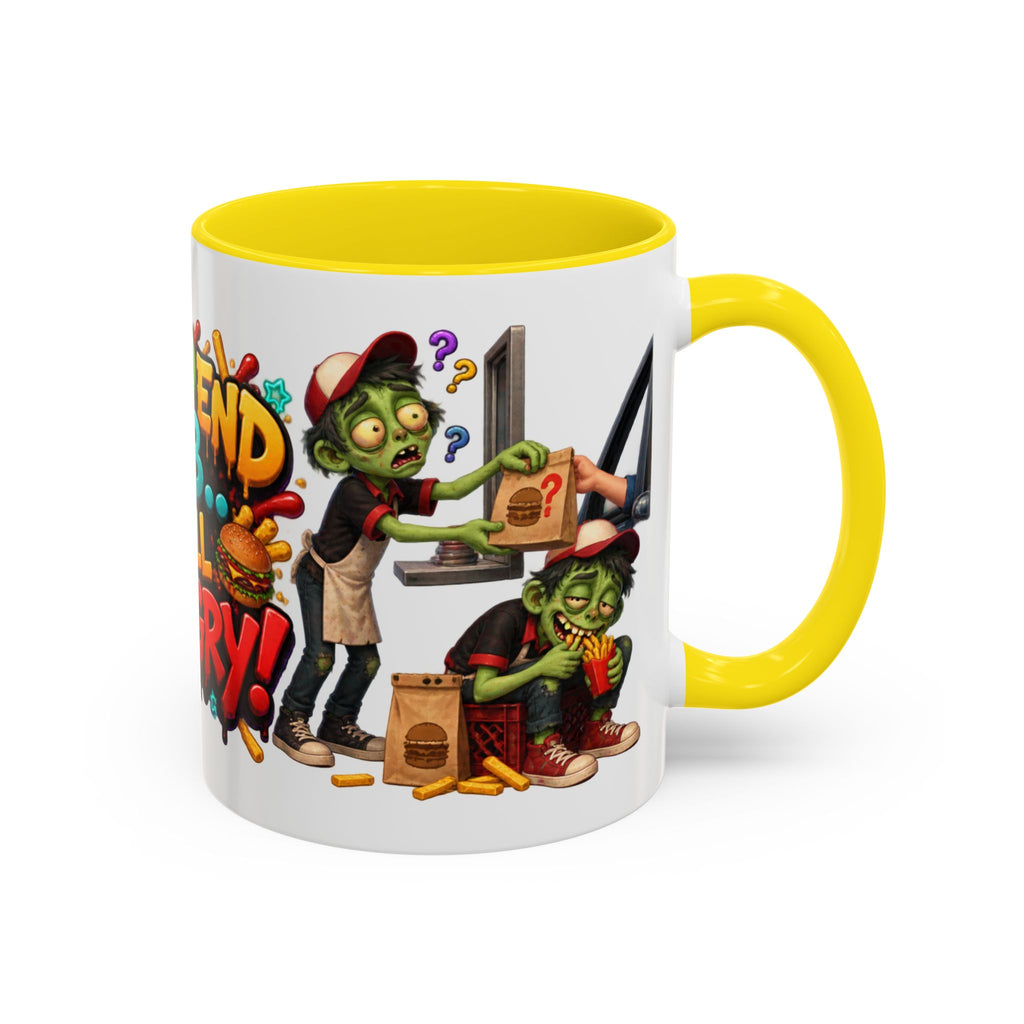 Dead End Job Still Hungry Funny Zombie Halloween White Mug