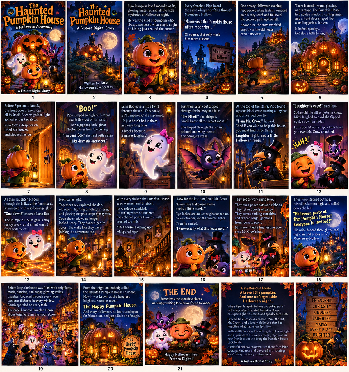 The Haunted Pumpkin House – Illustrated Halloween Storybook for Kids | Digital PDF