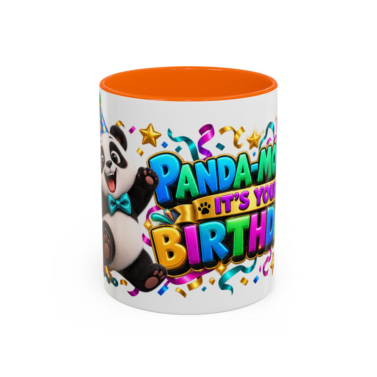Panda-Monium! It’s Your Birthday White Mug – Cute Panda Birthday Cup, Colorful Fun Party Gift