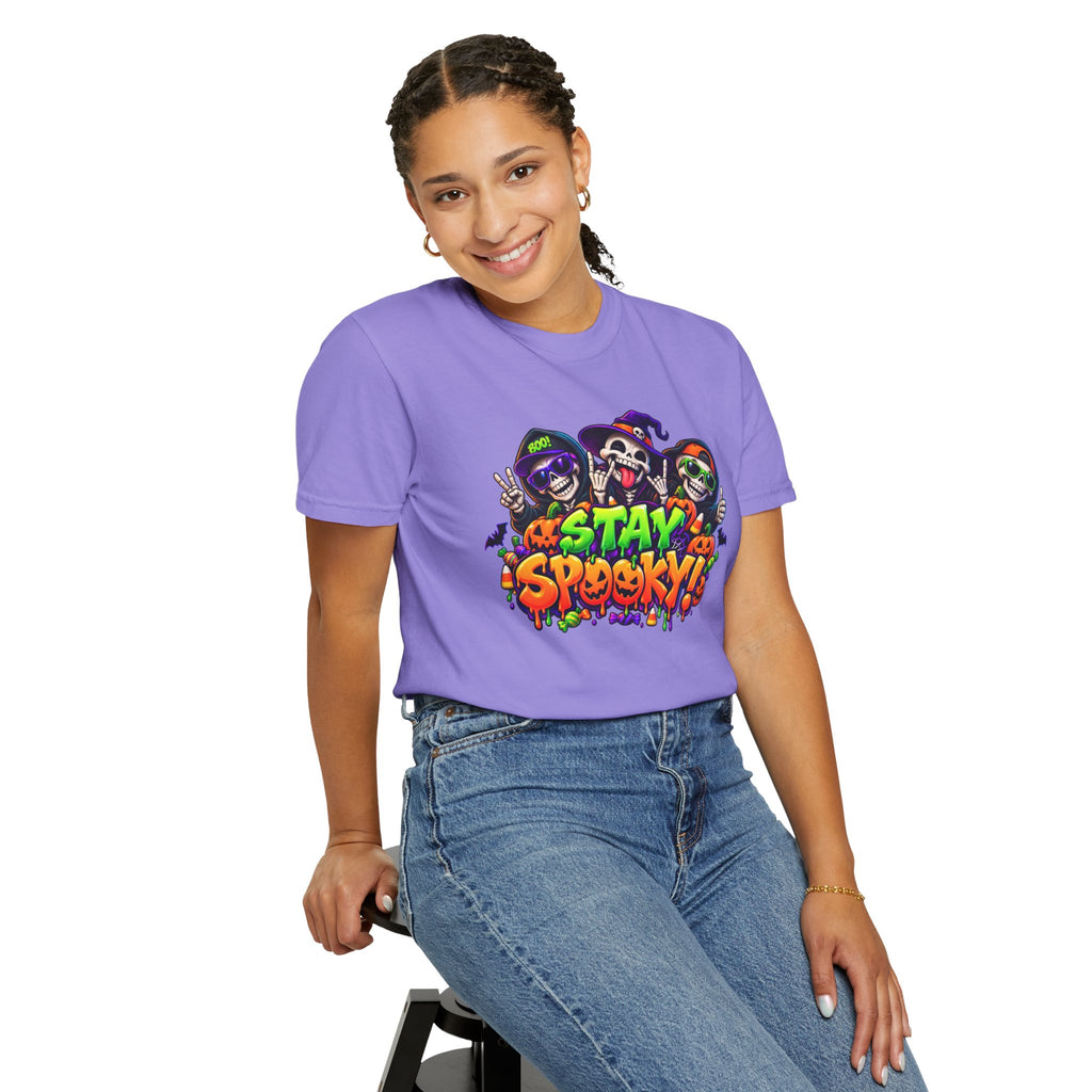 Stay Spooky Halloween T-Shirt – Funny Skeleton Crew Colorful Graphic Tee