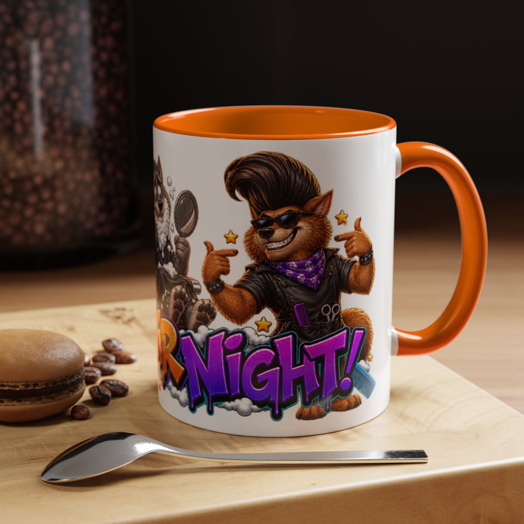 Bad Hair Night Funny Werewolf Barber Halloween White Mug