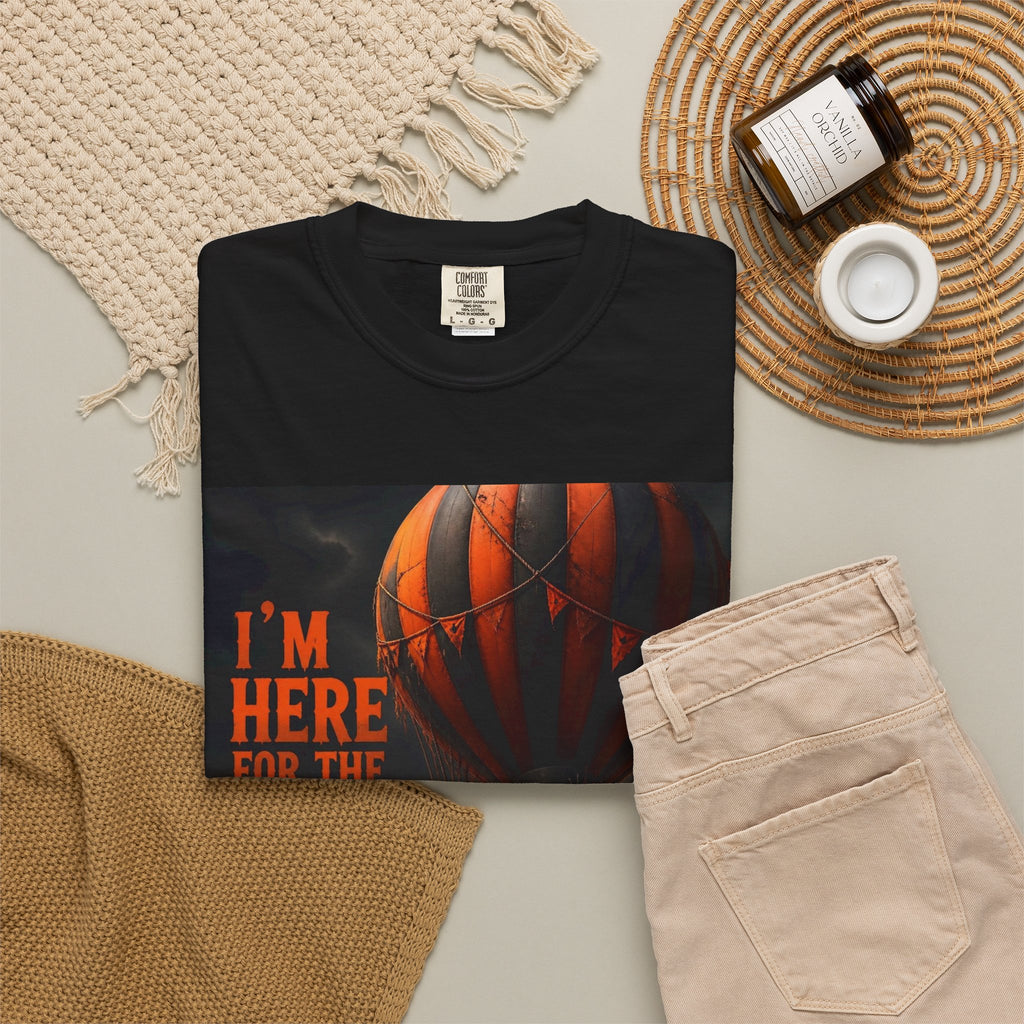 Halloween "I'm Here for the Boos" T-Shirt — Spooky Hot Air Balloon Ghost Tee