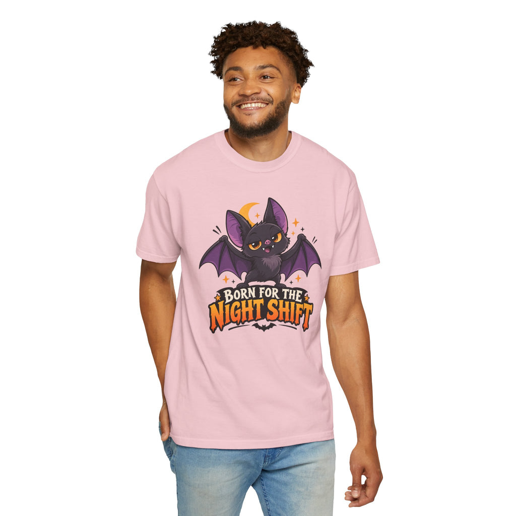 Born for the Night Shift – Cute Halloween Bat T-Shirt
