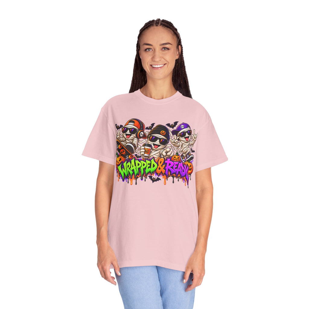 Wrapped & Ready – Halloween Mummy Crew Graphic T-Shirt