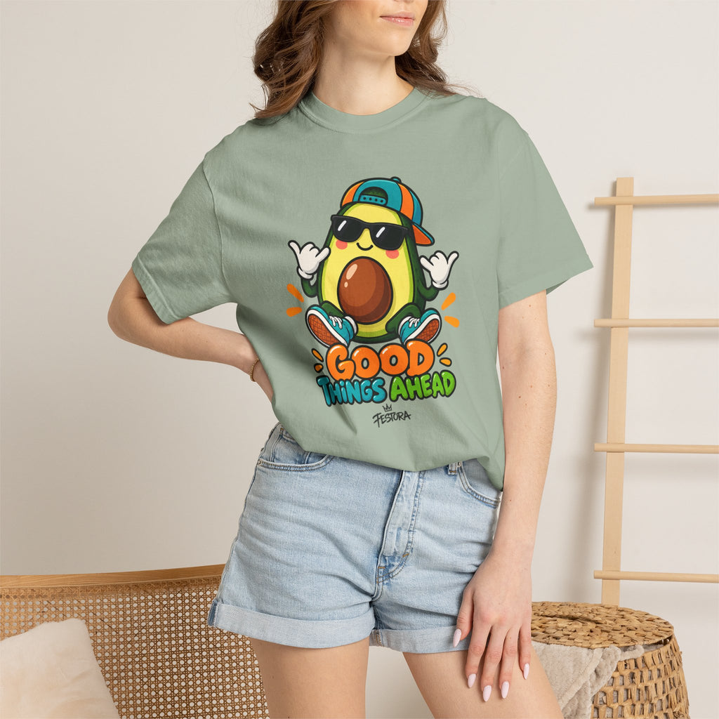 Good Things Ahead Avocado Graphic T-Shirt | Festora Everyday