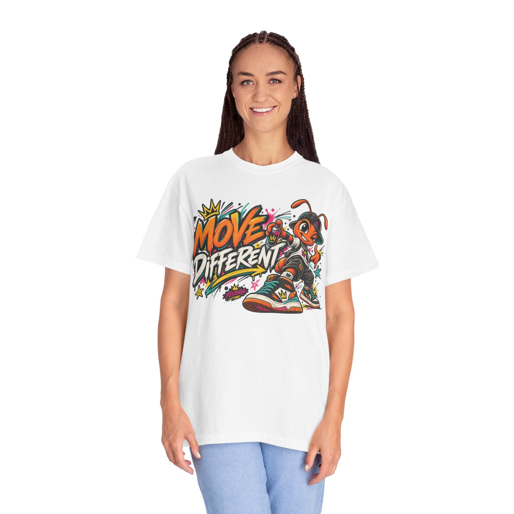 Move Different Graphic T-Shirt — Streetwear Skate Ant Mascot Design