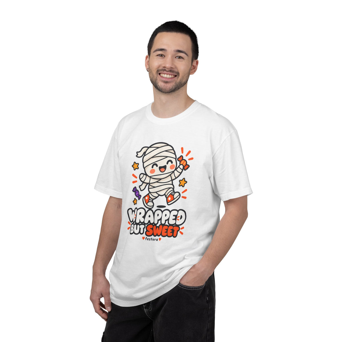 Wrapped but Sweet Halloween T-Shirt | Cute Mummy Graphic Tee