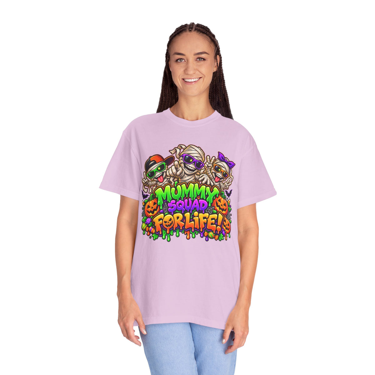 Mummy Squad For Life Halloween T-Shirt – Funny Colorful Mummy Graphic Tee
