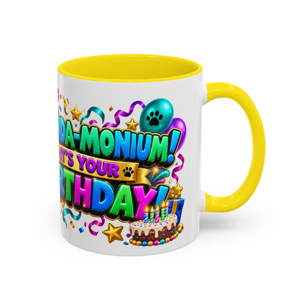 Panda-Monium! It’s Your Birthday White Mug – Cute Panda Birthday Cup, Colorful Fun Party Gift