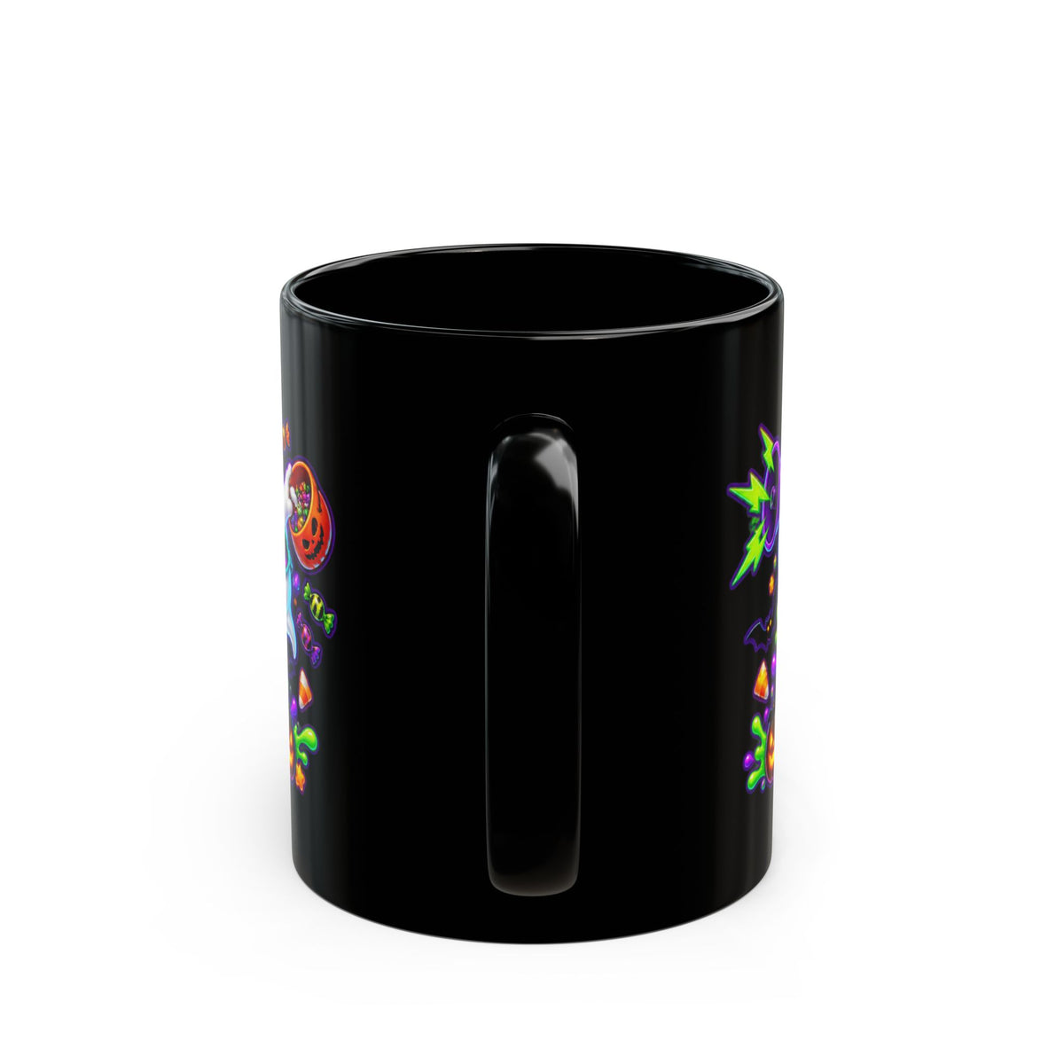 No Rest for the Boo Crew Crazy Ghosts Halloween Black Mug