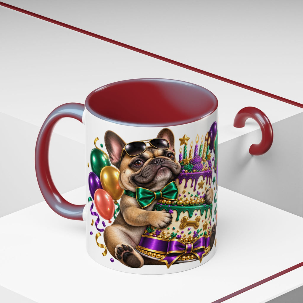Built for Cake Born to Party French Bulldog White Mug