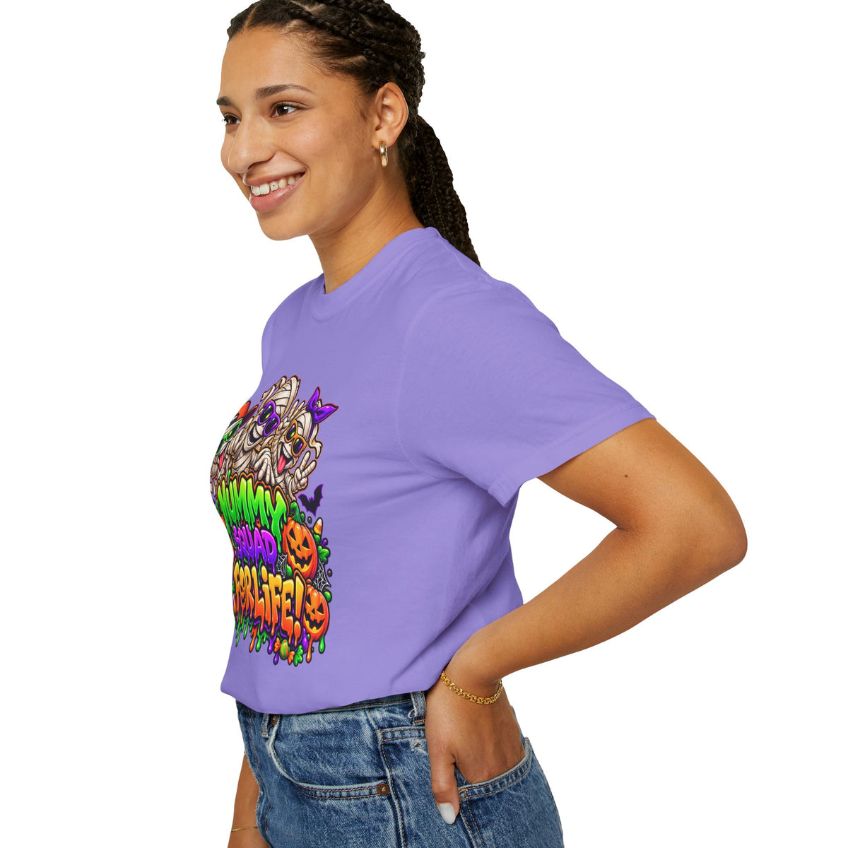 Mummy Squad For Life Halloween T-Shirt – Funny Colorful Mummy Graphic Tee