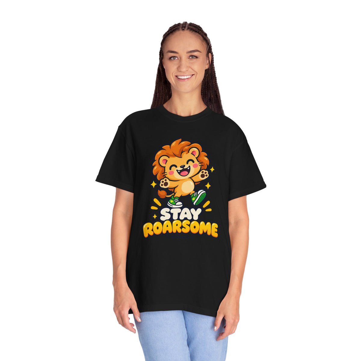 Stay Roarsome – Cute Happy Lion Graphic T-Shirt